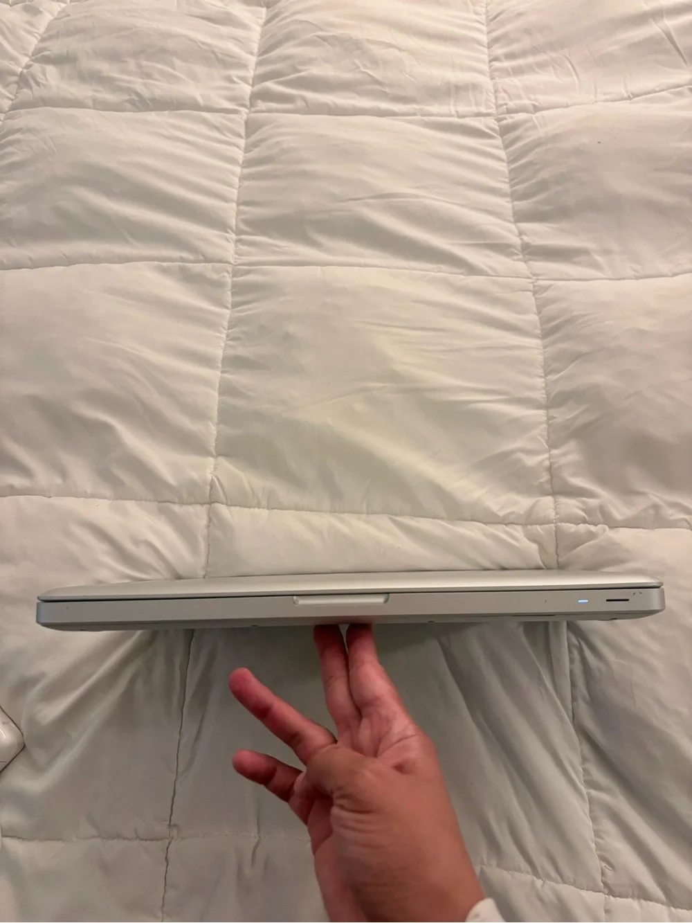 Apple Silver MacBook Pro with Charger and Keyboard Cover